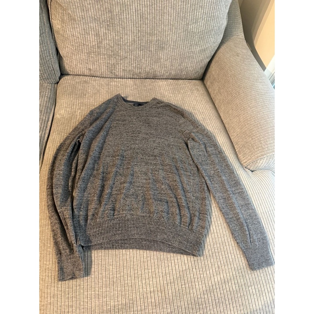 Gap Mens Crewneck Sweater Heathered Gray Marled Knit Pullover XL